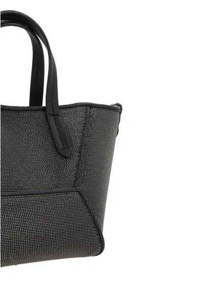 Brunello Cucinelli Precious Bc Duo Mini Bag In Grained Leather In Black