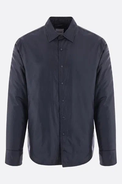 Aspesi Button-up Minimalist Jacket With Classic Collar In Blue