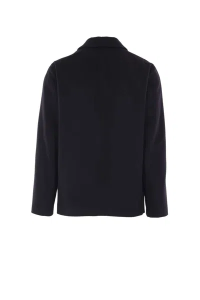 Lardini Patch-pocket Pointed-collar Coat In Blue