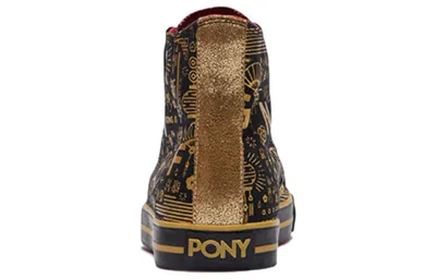 Pony Casual Canvas Shoes Black/golden In Multi