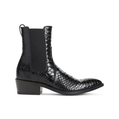 Tom Ford Embossed Leather Ankle Boots