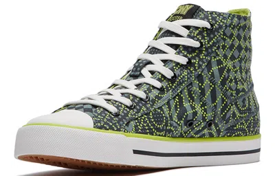 Pony Reflectivehigh Top Canvas Sneakers Black In Green