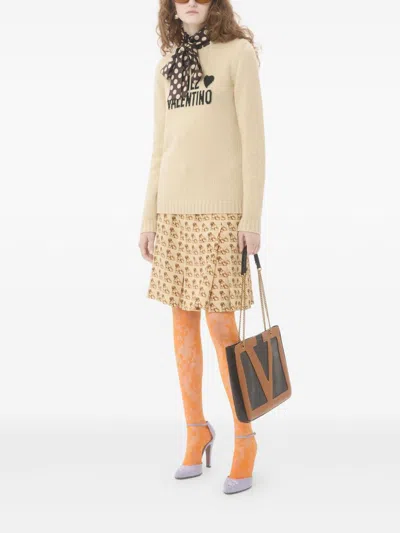 Valentino Chez  Wool Sweater In Neutral