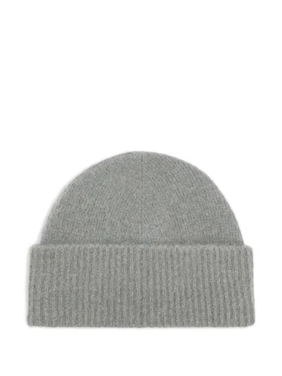 Ami Alexandre Mattiussi Grey Alpaca Striped Ami De Coeur Beanie Grey In Gray
