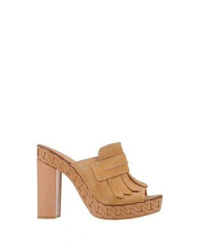 Shop Casadei Sandals In Camel