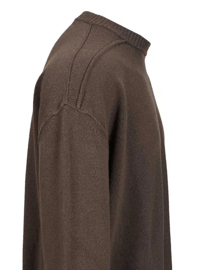 Rick Owens Round Neck Knitted Top In Brown