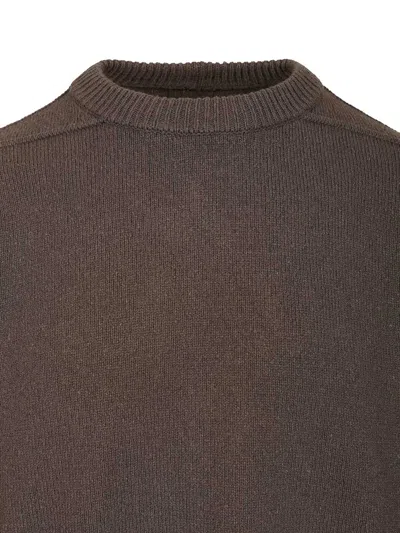 Rick Owens Round Neck Knitted Top In Brown