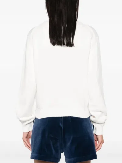 Casablanca Crewneck Sweater With Mushroom Embroidery In White