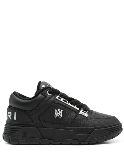 Amiri Men Black Sneakers With Logo Patch On The Side And Logo Lettering On The Rear In Leather Man In Black