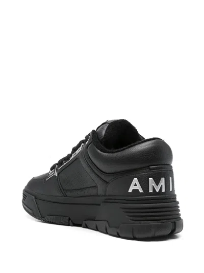 Amiri Men Black Sneakers With Logo Patch On The Side And Logo Lettering On The Rear In Leather Man In Black