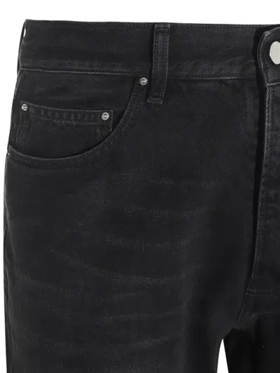 Amiri Straight Trousers With Five Pockets And Belt Loops In Blue