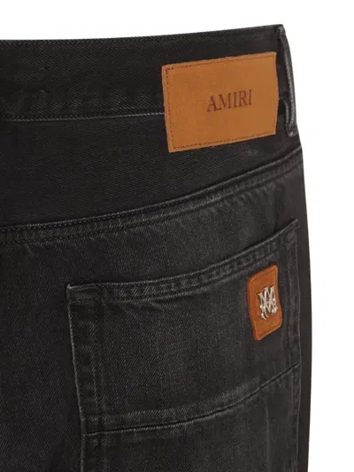 Amiri Straight Trousers With Five Pockets And Belt Loops In Blue