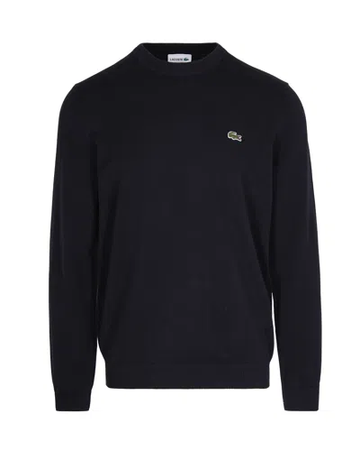 Lacoste Pullover In Cotone Nero In Black