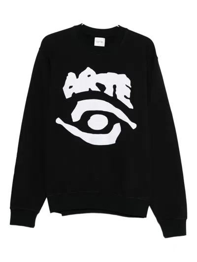 Arte Antwerp Embroidered-eye Sweatshirt In Black