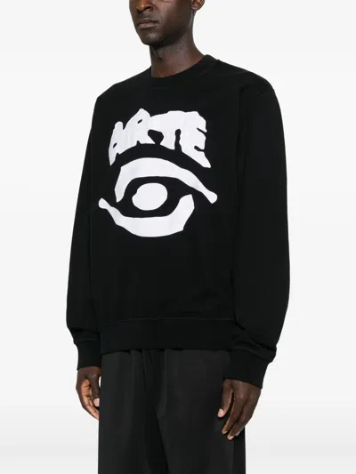 Arte Antwerp Embroidered-eye Sweatshirt In Black