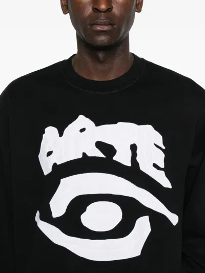 Arte Antwerp Embroidered-eye Sweatshirt In Black