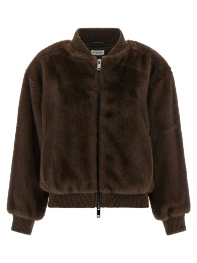 P.a.r.o.s.h P. A.r. O.s. H. Faux Fur Bomber Jacket In Brown
