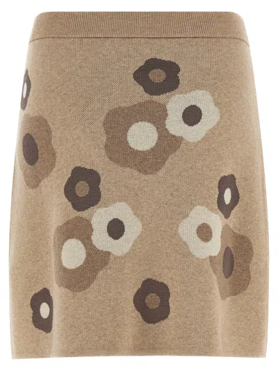 Kenzo Hana Dots Skirts Beige In Neutral
