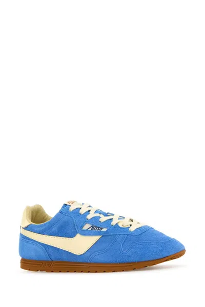 Autry Light Blue Suede Windspin Sneakers In Blue
