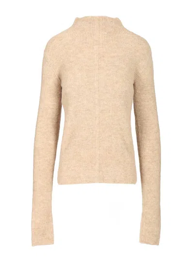 Rick Owens Headon Double Lupetto In Alpaca Soft Knitwear Beige In Neutral