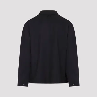 Y-3 Black Wool-blend Jacket With Pointed Collar And Two-way Zip Closure In Black