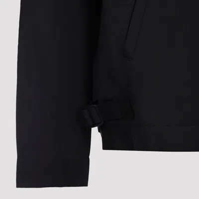 Y-3 Black Wool-blend Jacket With Pointed Collar And Two-way Zip Closure In Black