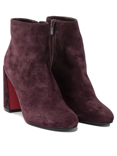 Christian Louboutin Jane Booty Ankle Boots Red
