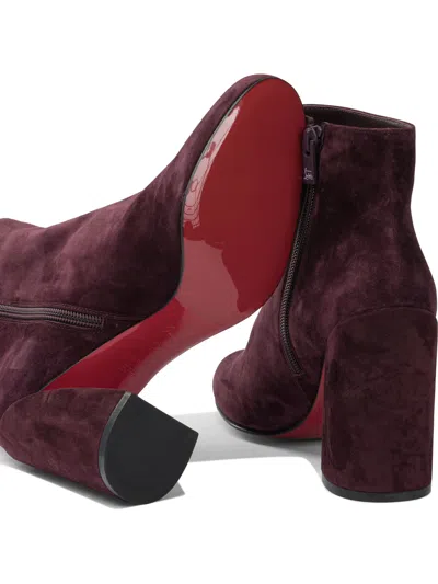Christian Louboutin Jane Booty Ankle Boots Red
