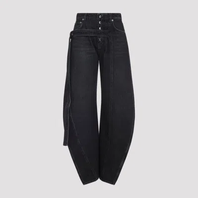 Jean Paul Gaultier High Rise Wide Leg Trousers With Belt Loops In Blue