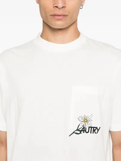 Autry Pocket Crewneck Graphic Print T-shirt In White