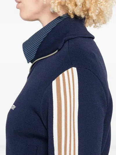 Autry Viscose Blend Zippered Sweatshirt Sweatshirts Blue In Blue