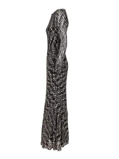Missoni Long Double Layer Boat Neck Dress Dresses Multicolor In Black