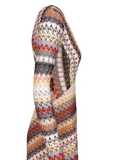 Missoni Long Maxi Dress V Neck Dresses Multicolor In Multi
