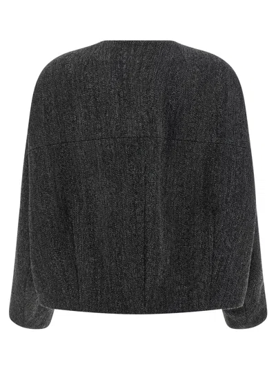 P.a.r.o.s.h Button-fastening Patch-pocket Jacket In Gray