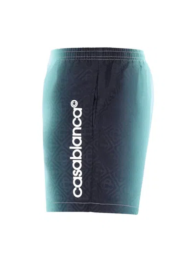 Casablanca Men`s Jacquard Print Swim Shorts In Blue