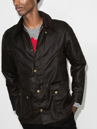Barbour Ashby Wax Jacket In Black