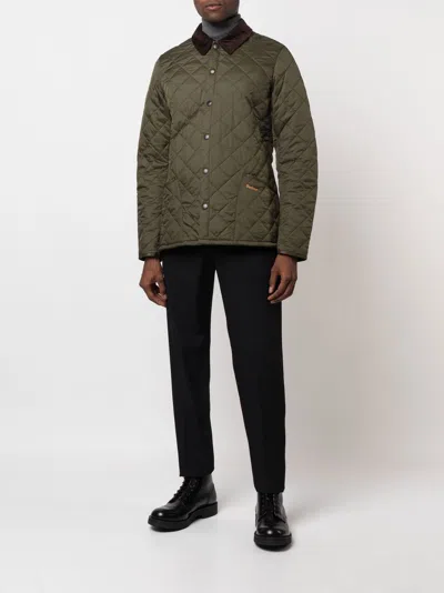 Barbour Heritage Liddesdale Olive Green Duvet In Green