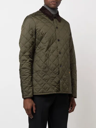Barbour Heritage Liddesdale Olive Green Duvet In Green
