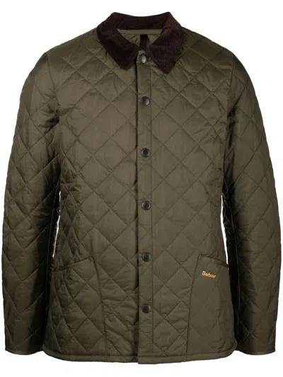 Barbour Heritage Liddesdale Olive Green Duvet In Green
