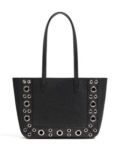 Valentino Nellcote Mini Shopping Tote Bag In Leather In Black