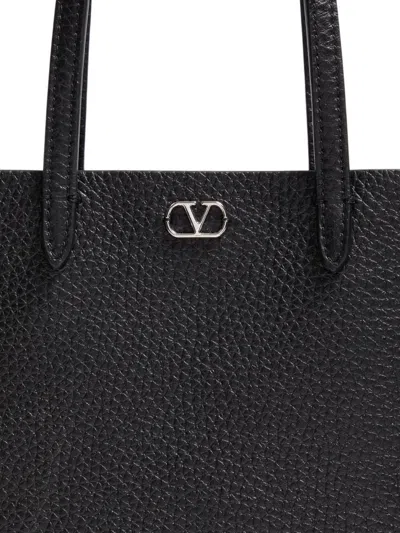 Valentino Nellcote Mini Shopping Tote Bag In Leather In Black