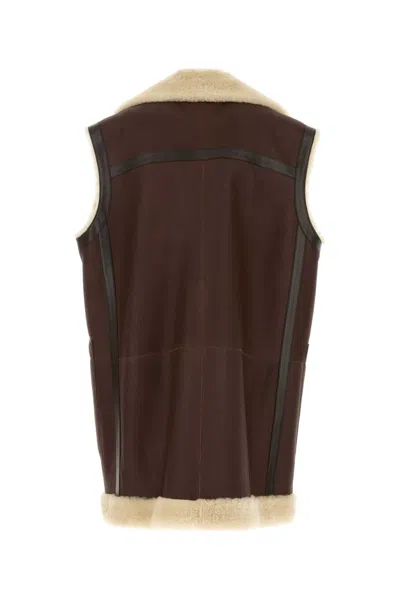 Bottega Veneta Calfskin Long Vest With Sleeveless Design In Multi