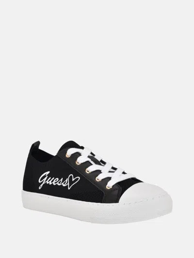 Guess Factory Laidie Knit Low-top Sneakers In Black