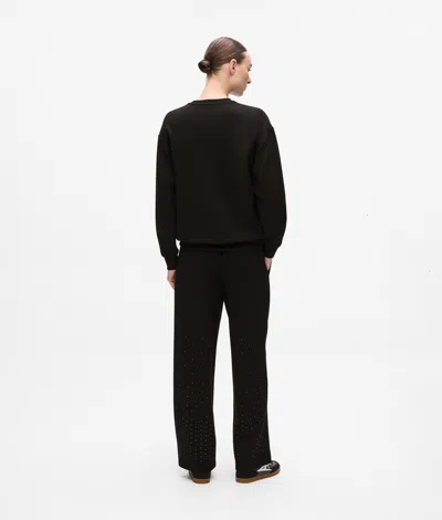 Karl Lagerfeld Rhinestone-embellished Sweatshirt In Black