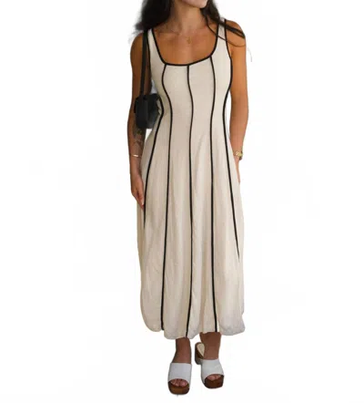 Illa Illa Hamptons Linen Midi Dress In Beige In White