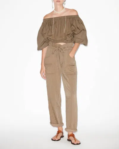 Isabel Marant Serida Pant In Khaki In Green