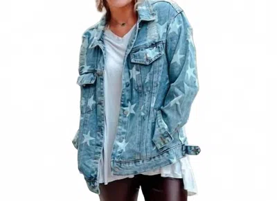 Babe Wholesale Co. Denim Rocker Jacket In Blue In Blue