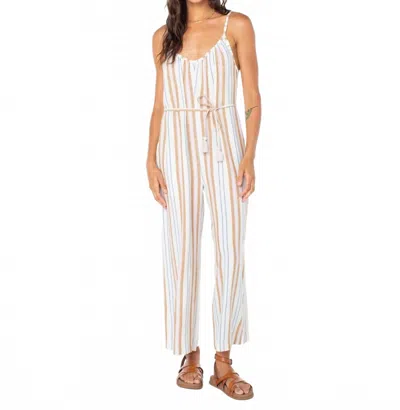 Roxy Gale Jumpsuit In Egret Chipmunk Porto Stripe In Multi