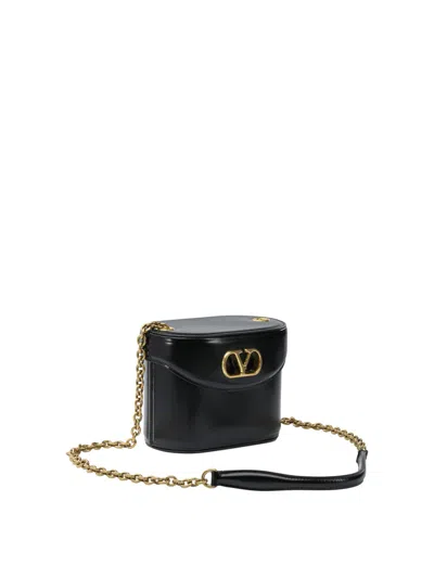 Valentino Garavani Vain Vanity Bucket Leather Crossbody Bag In Black