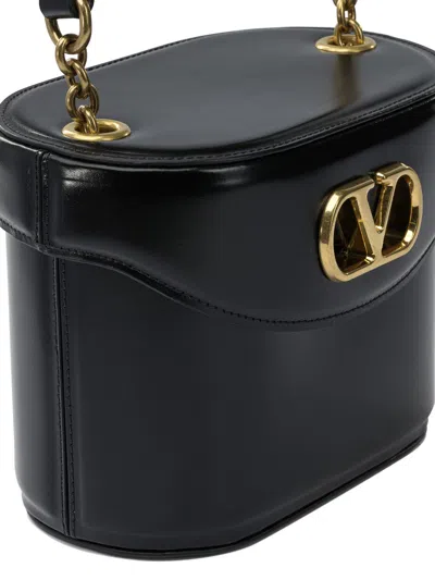 Valentino Garavani Vain Vanity Bucket Leather Crossbody Bag In Black